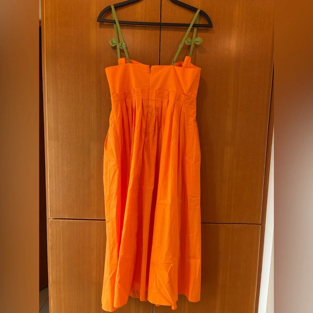 Farm Rio Bicolor Sleeveless Organic Cotton Midi Dress - Picture 6 of 6